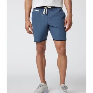 Vuori Banks Short Mens Azure Melange Blue Performance 4-Way Stretch Shorts